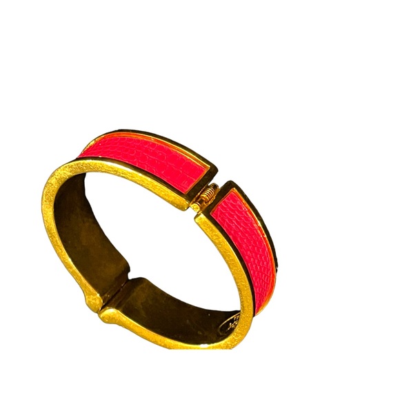 Kara Ross pink leather rhinstone gold finsh magnetic bangle - Picture 11 of 11